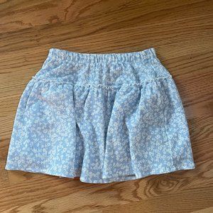 Girl's Zara Ruffled Print Skirt / Skort Blue with White Flowers Size 13-14
